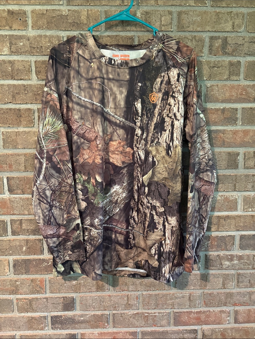 Realtree Style Camo Long Sleeve Tee - Brown/Green by Game Winner
